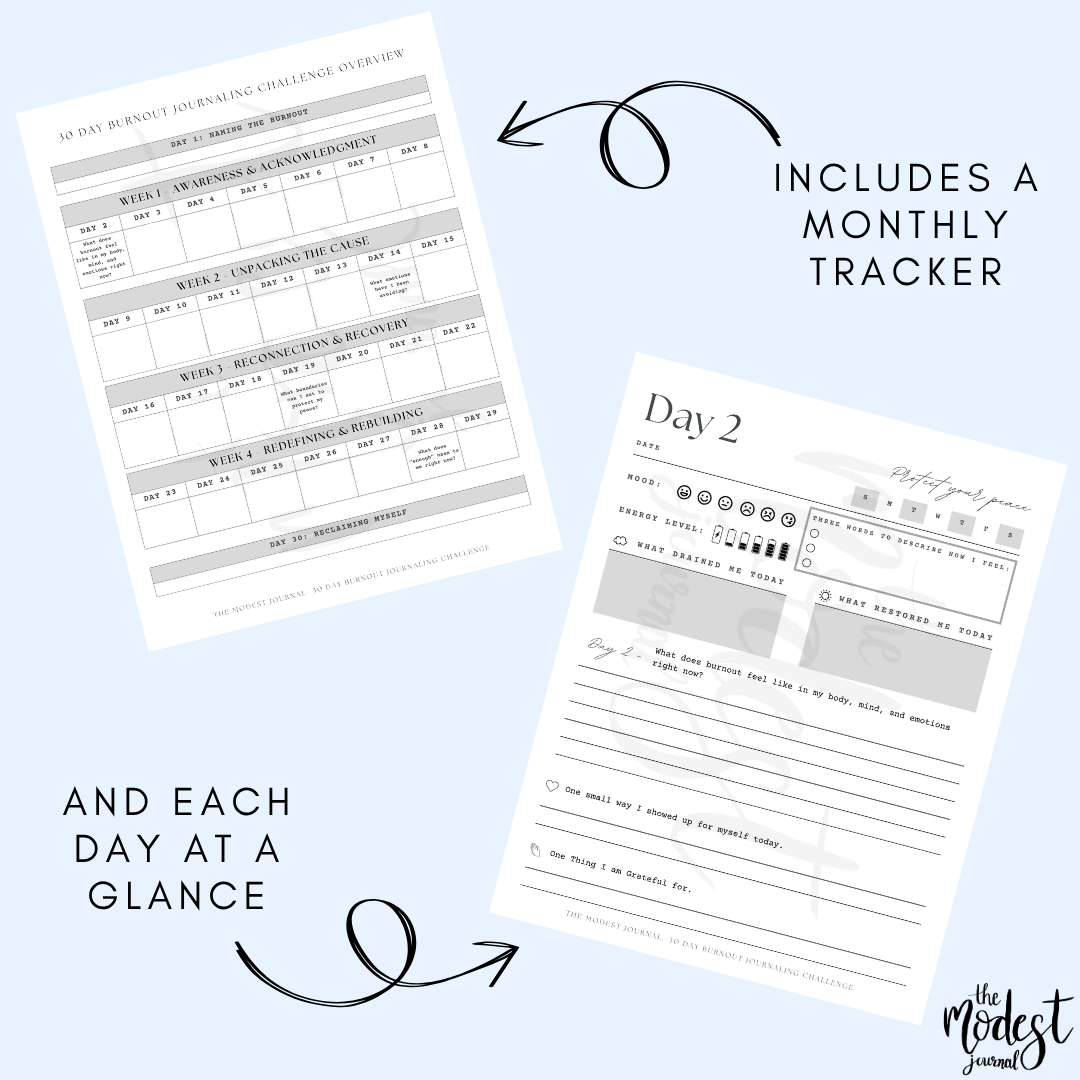 30 Day Burnout Journal Challenge