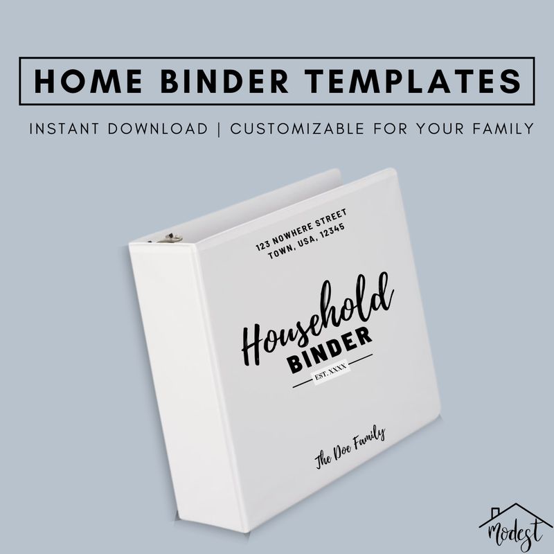 Home Binder Template
