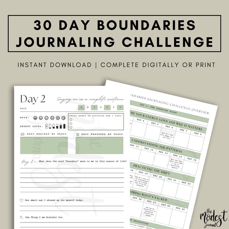 30 Day Boundaries Journaling Challenge