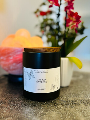 Dry Gin &amp; Cypress 14oz Ceramic Soy Candle