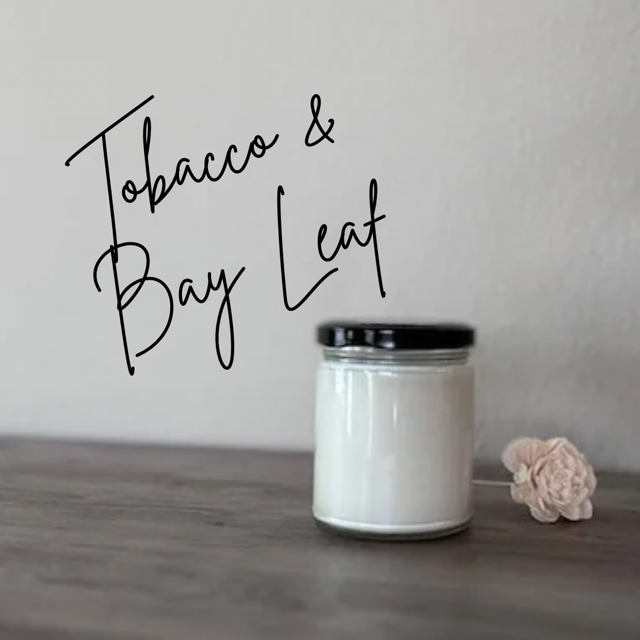 Tobacco &amp; Bay Leaf 9oz Soy Candle