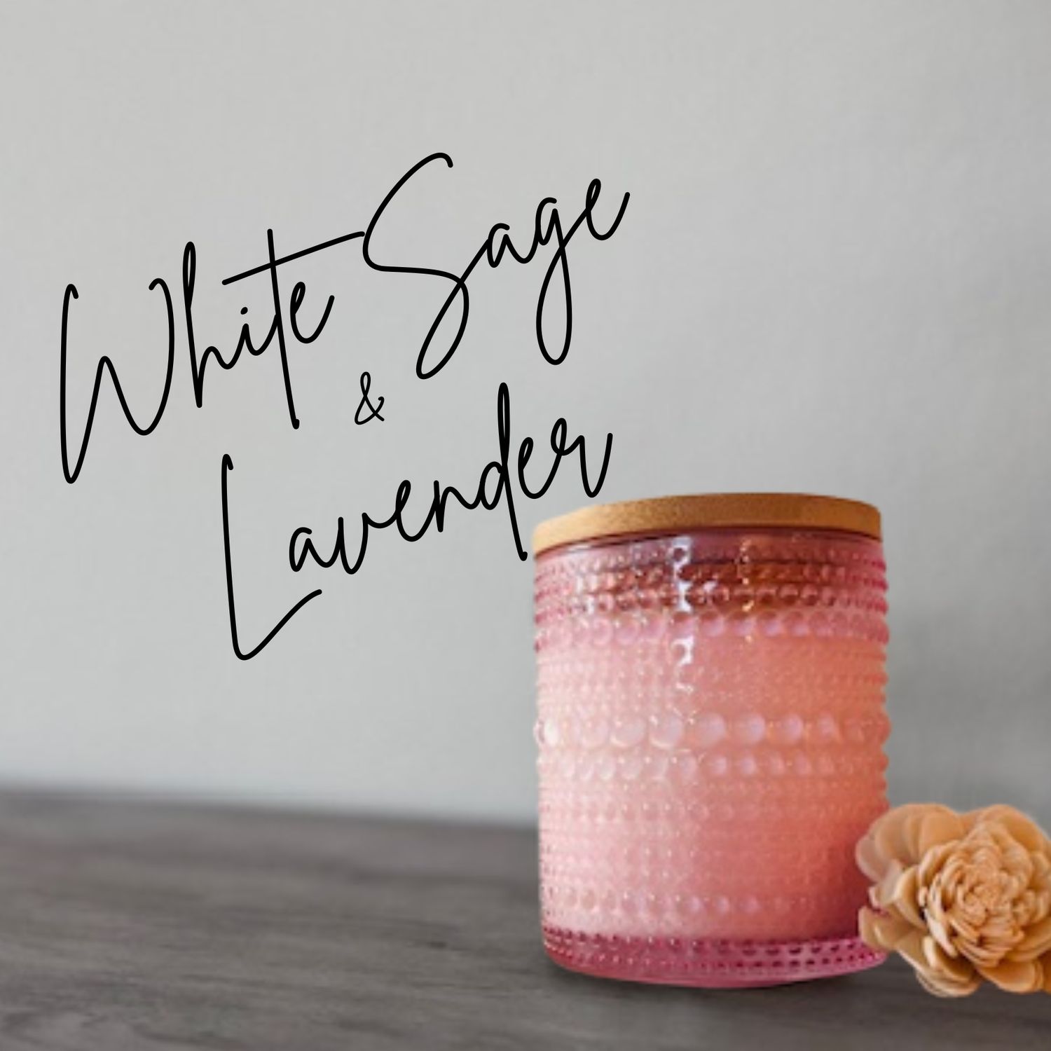 White Sage &amp; Lavender 10oz Soy Candle - Pink