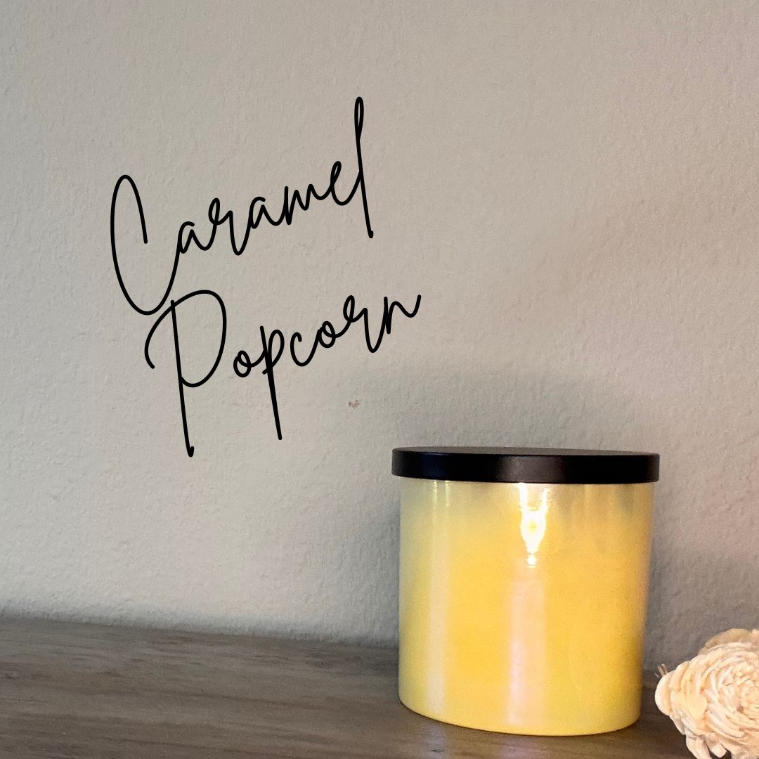 Caramel Popcorn 11oz Soy Candle-Yellow