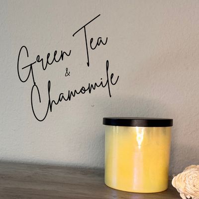 Green Tea &amp; Chamomile 11oz Soy Candle-Yellow