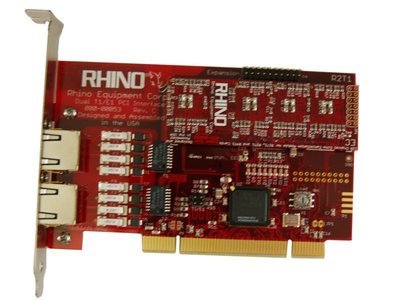 Rhino Dual T1/E1 PRI PCI Card w/ Echo Cancellation