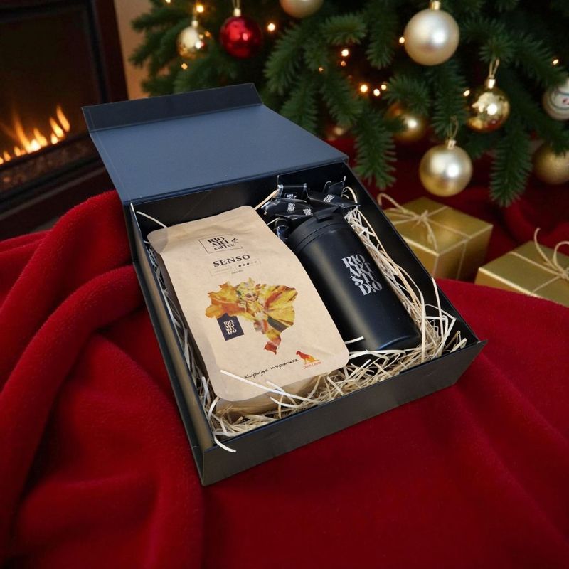 Zestaw prezentowy Kawa ziarnista 250g +kubek termiczny 250ml +cukierki 100g