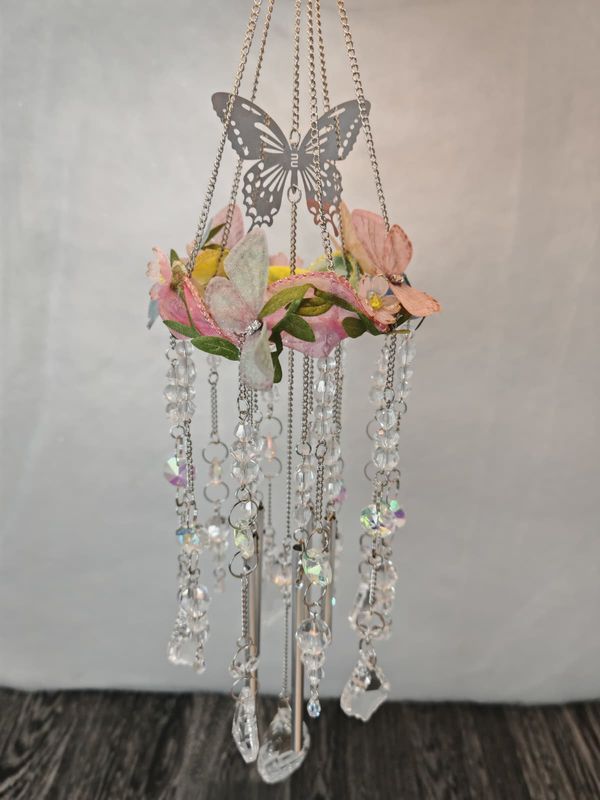 Kristall-Windspiel "Schmetterlingsgarten"