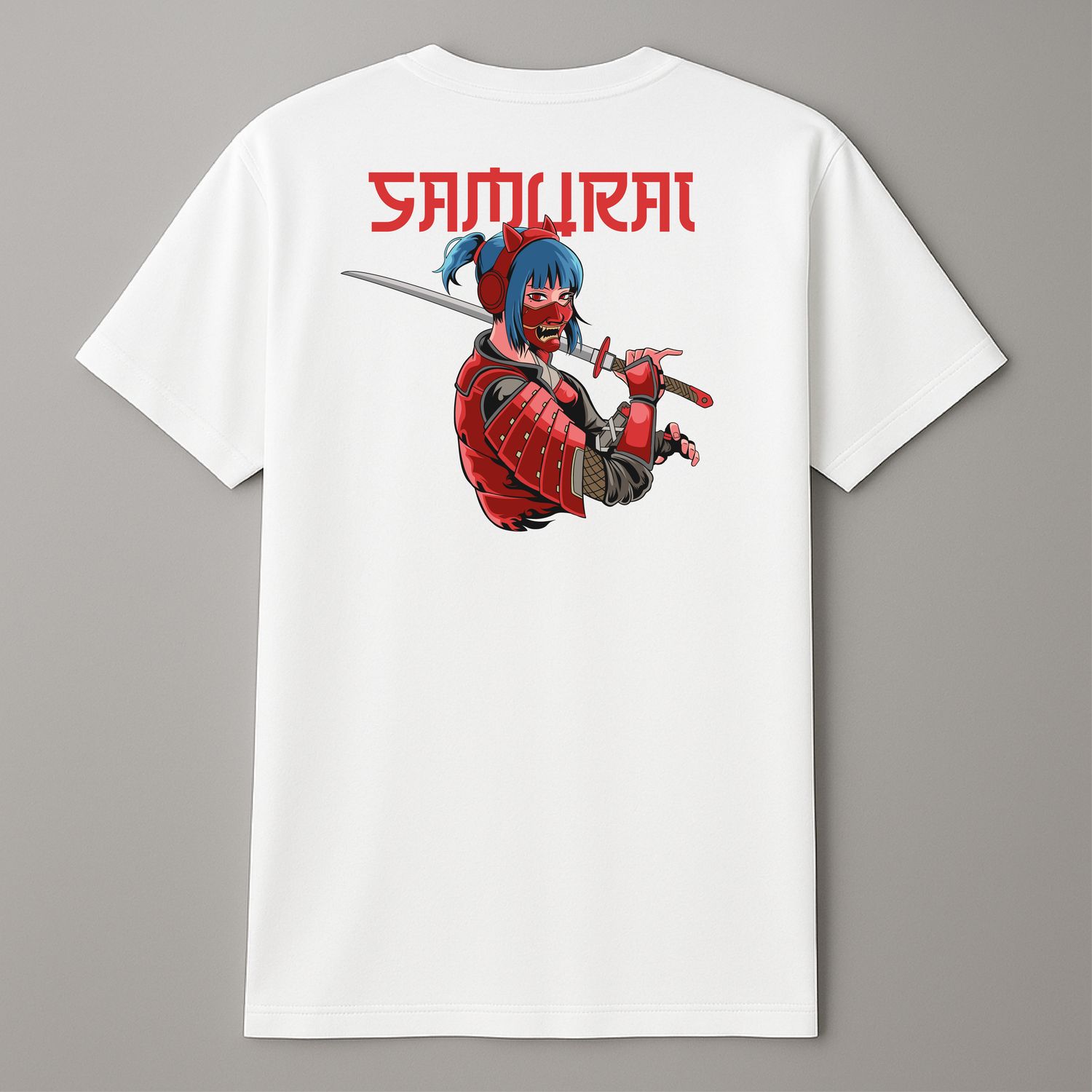 Koszula &quot;Cyber Samurai – Blade Spirit Tee&quot;  Biała