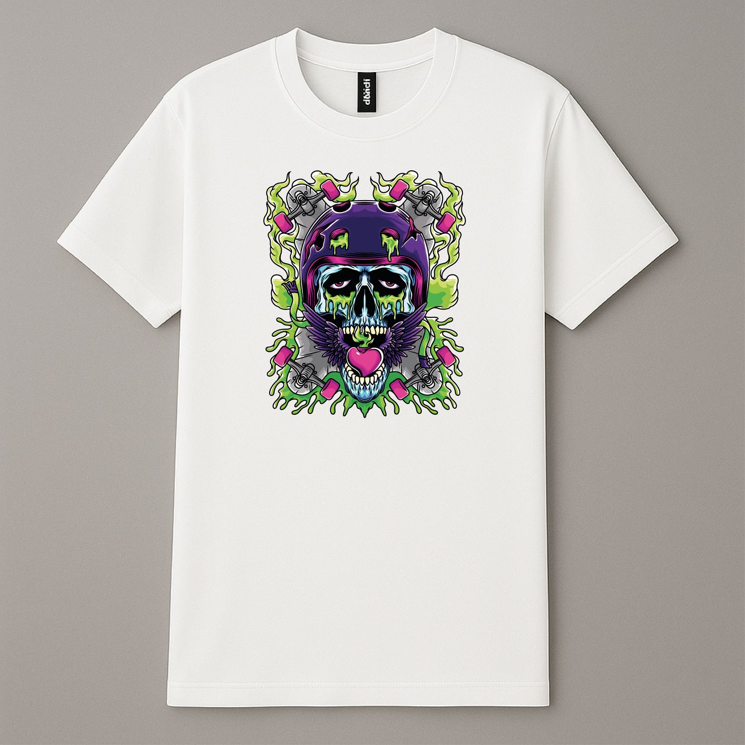 Koszula &quot;Skate Skull Slime &quot; Biała