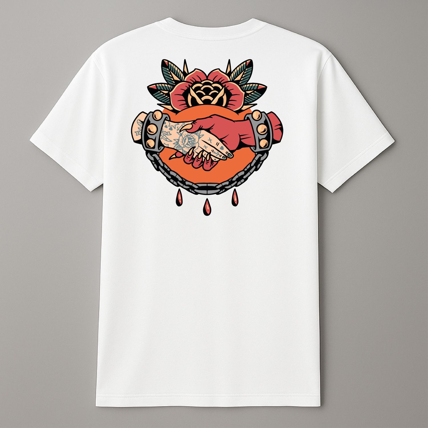 Koszula &quot;Tattooed Handshake Floral&quot; Biała