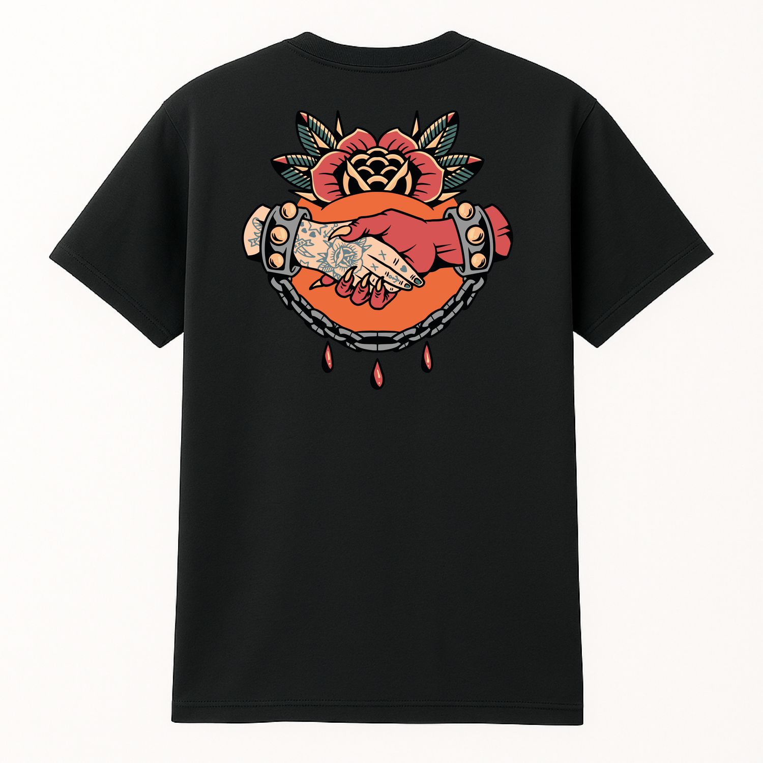 Koszula &quot;Tattooed Handshake Floral&quot; Czarna