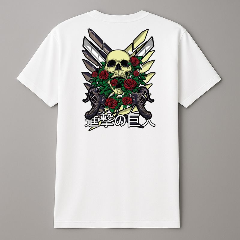 Koszula &quot;Attack on Titan – Wings of Freedom &amp; Skull&quot; Biała