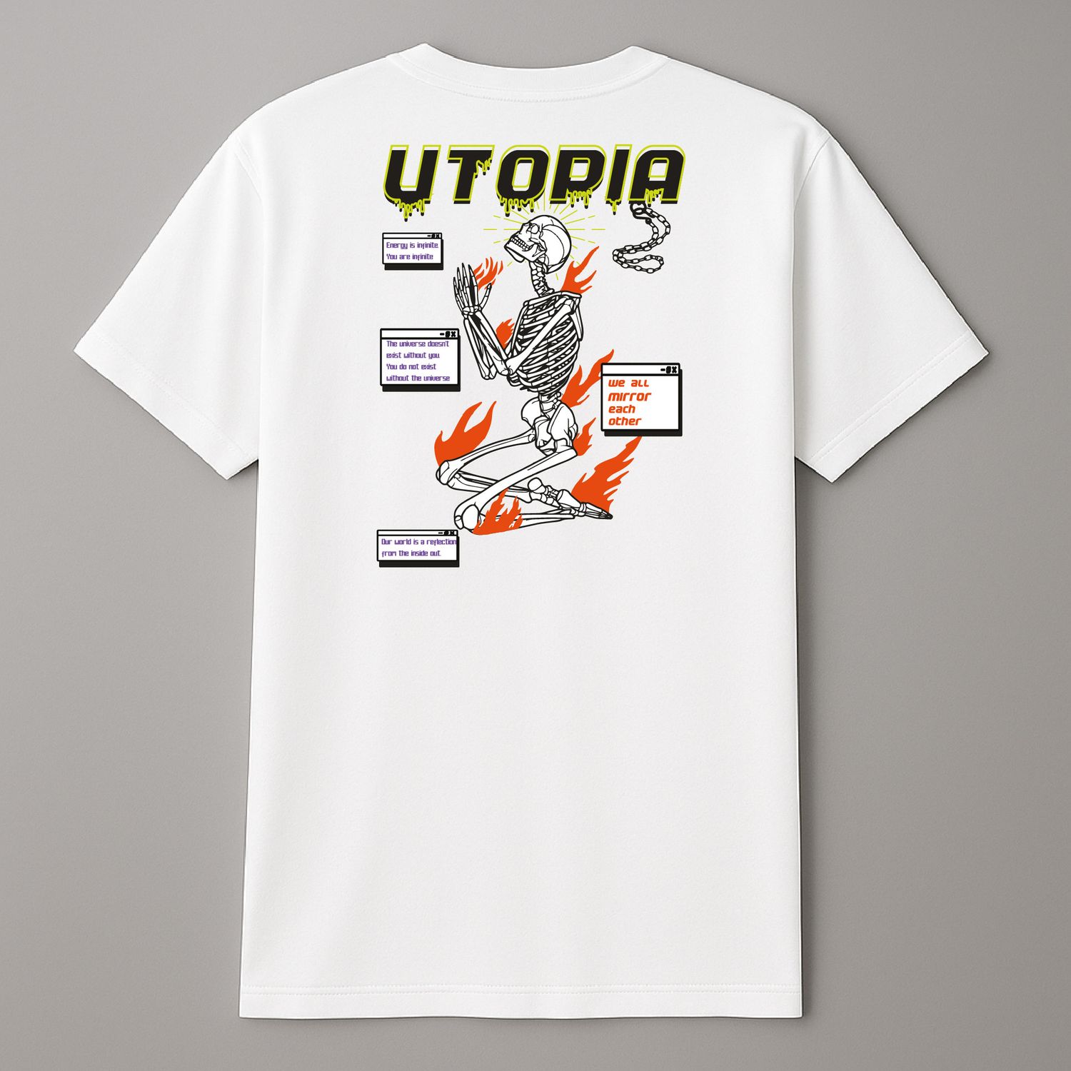 Koszula &quot;Burning Utopia&quot;  Biała