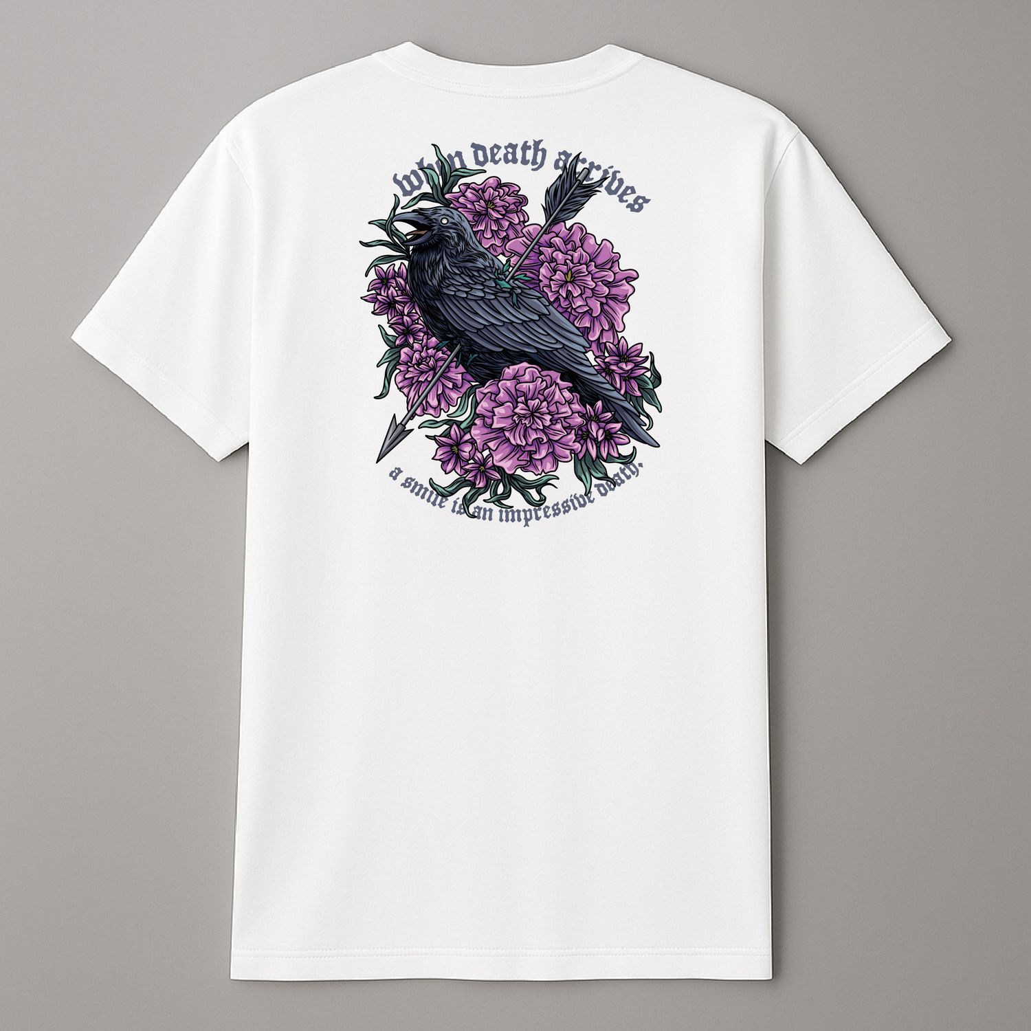 Koszula &quot;: &quot;Gothic Raven &amp; Arrow&quot; Biała