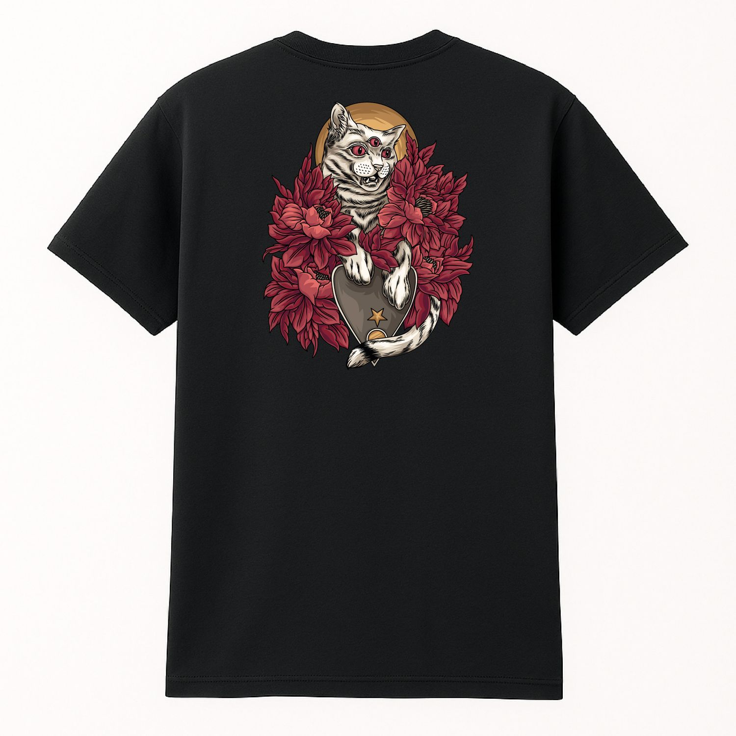 Koszula &quot;: &quot;Moonlit Floral Cat&quot; Czarna