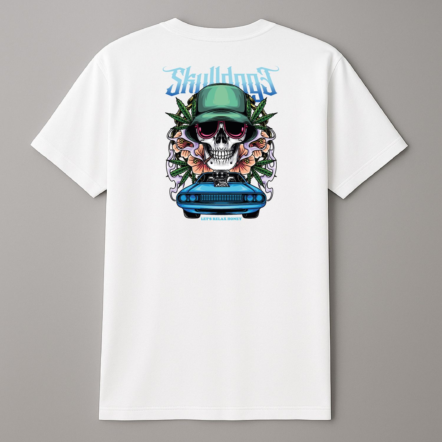 Koszula &quot;Skulldoge Ride &amp; Chill &quot; Biała