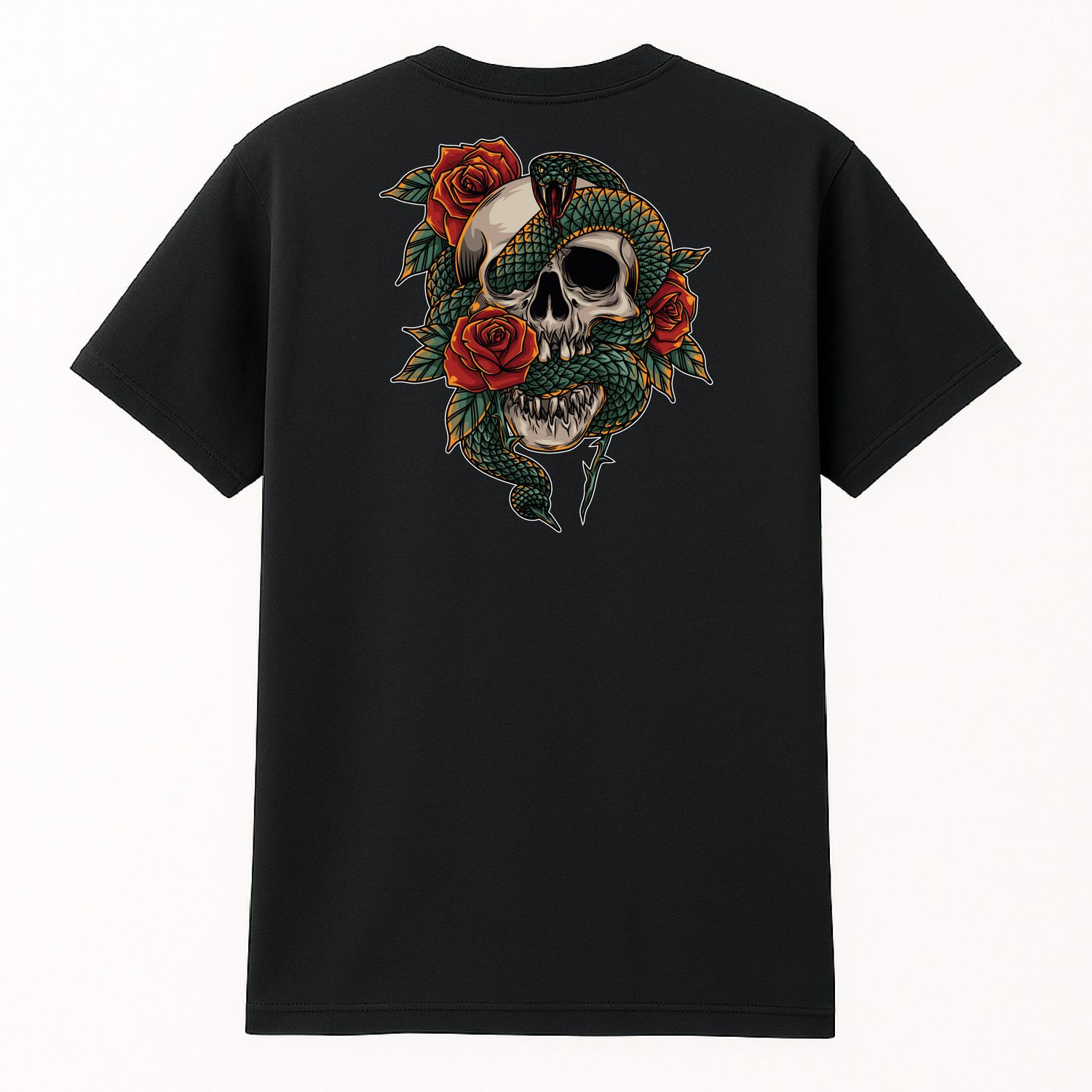 Koszula &quot;Skull Wrapped by Roses and Snak&quot; Czarna