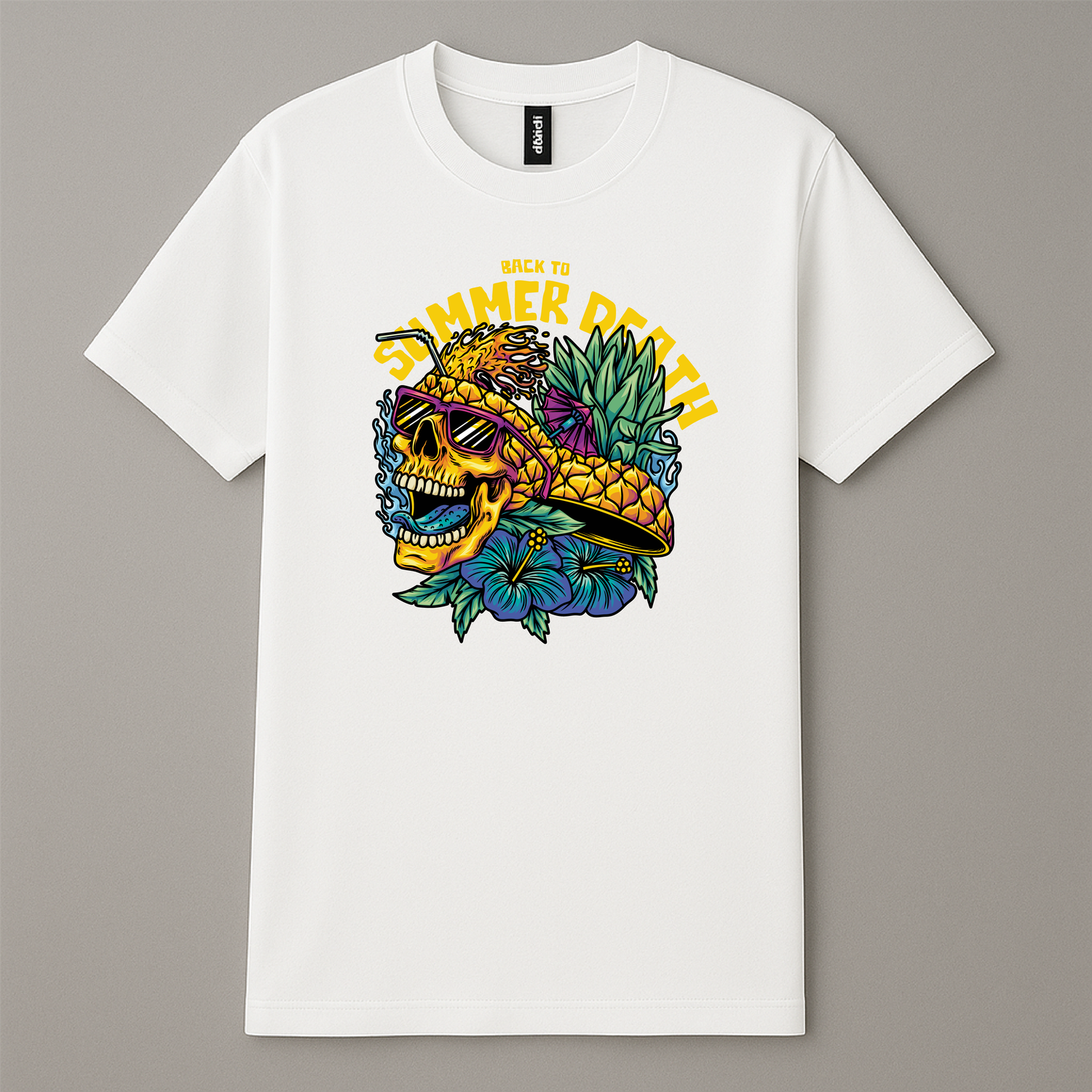 Koszula dwustronna &quot;Summer Skull Pineapple&quot; Biała