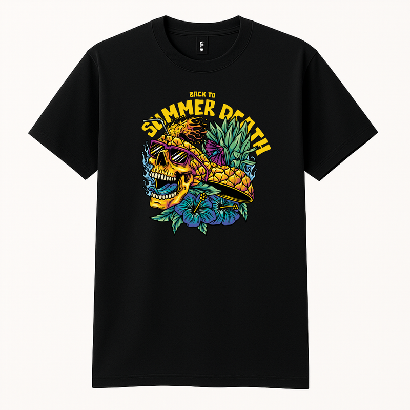 Koszula dwustronna &quot;Summer Skull Pineapple&quot; Czarna