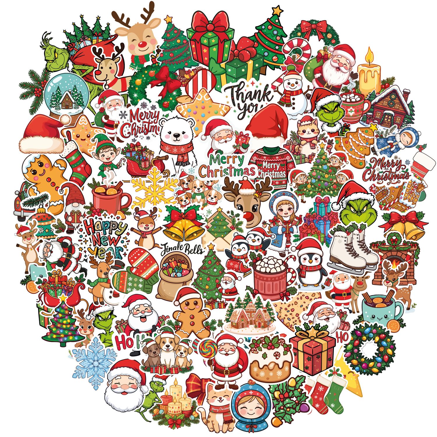 Naklejki świąteczne 100 szt.