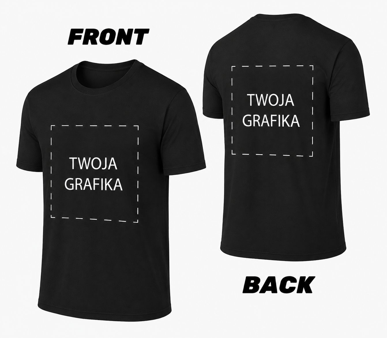 Koszulka personalizowana dwustronna – duży nadruk przód + plecy