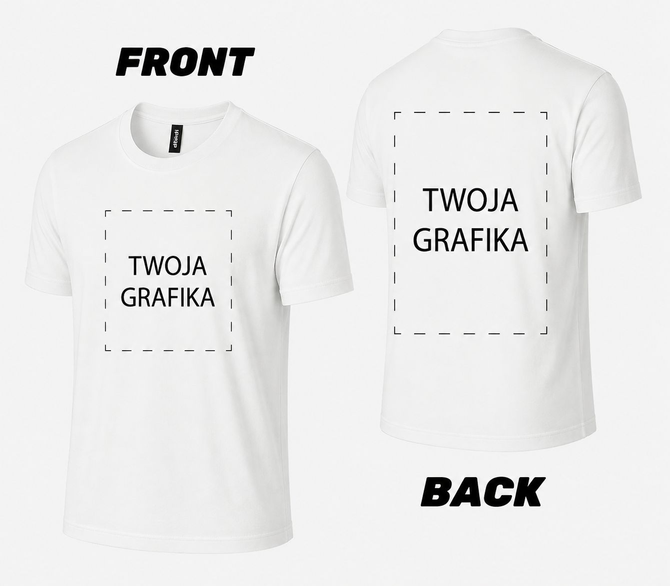 Koszulka personalizowana dwustronna – duży nadruk przód + plecy