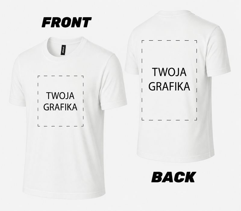 Koszulka personalizowana dwustronna – duży nadruk przód + plecy