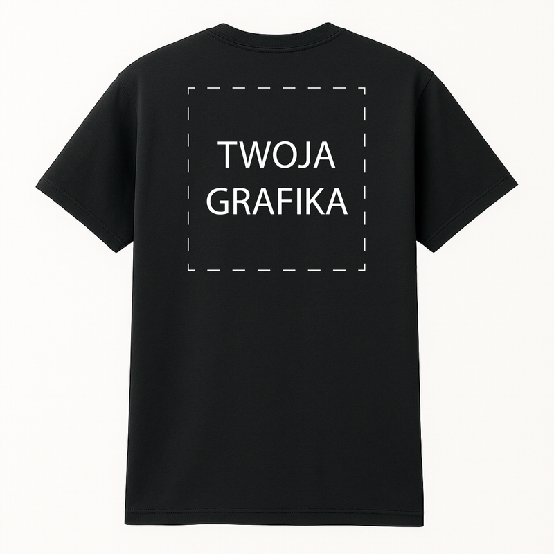 Koszulka personalizowana z nadrukiem na plecach – Twoja grafika lub logo