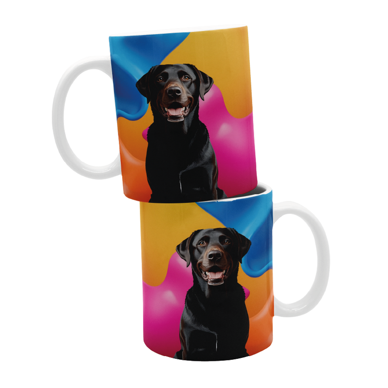 KUBEK NA PREZENT Z NADRUKIEM DO KAWY Z PSEM LABRADOR RETRIEVER DUŻY 330 ml