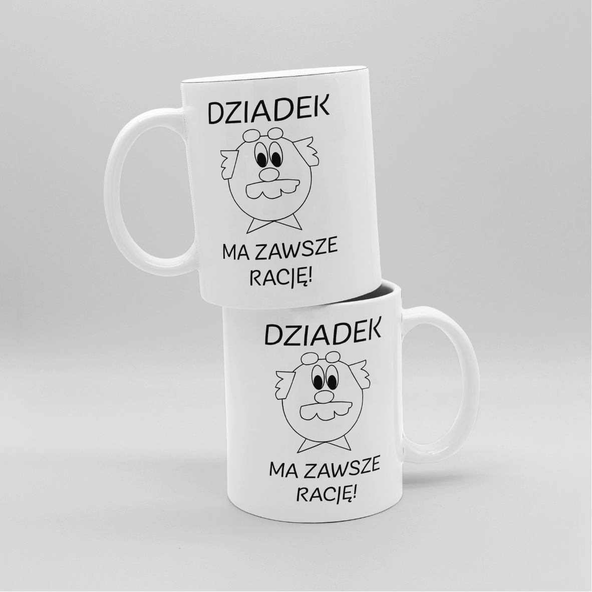 Kubek dla Babci lub Dziadka Z NADRUKIEM CZARNO-BIAŁYM