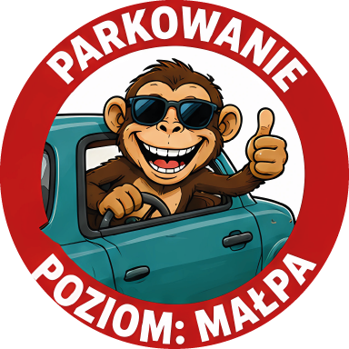 Naklejka za Złe Parkowanie 65 mm – Śmieszna Naklejka Parkingowa 100 szt | Wzór 3