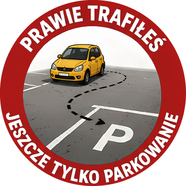 Naklejka za Złe Parkowanie 65 mm – Śmieszna Naklejka Parkingowa 100 szt | Wzór 4