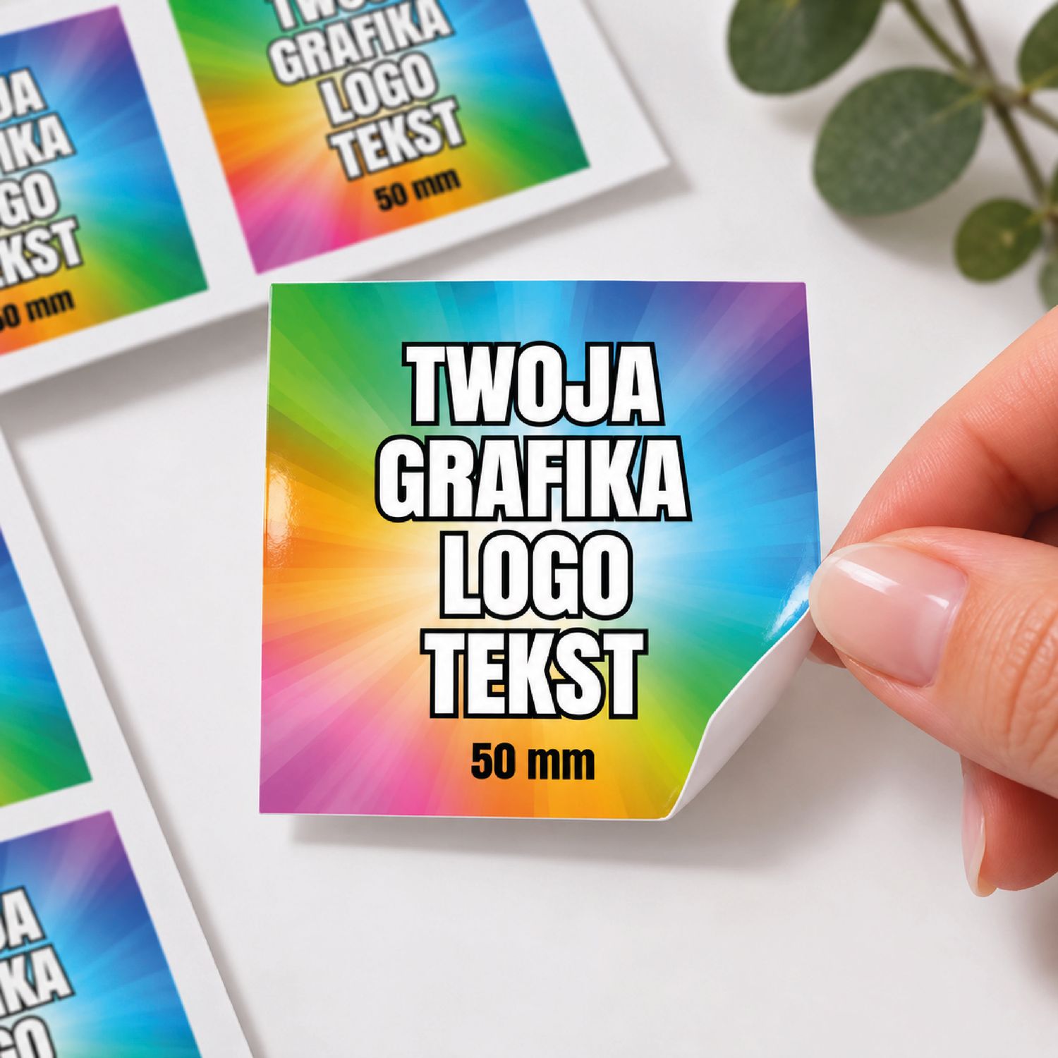 Naklejki z Własnym Nadrukiem 50 mm (20 szt) – Personalizowane Naklejki