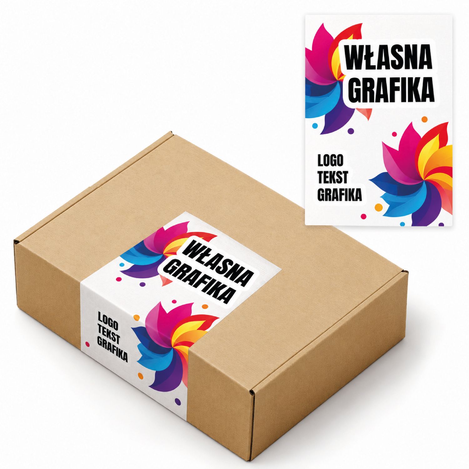 Personalizowane Naklejki na paczki, pudełka o wymiarze 12x17cm. Ozdobne etykiety samoprzylepne do pakowania zamówień e-commerce przesyłek. Duża naklejka prostokątna. Wlepki estetyczne na prezenty
