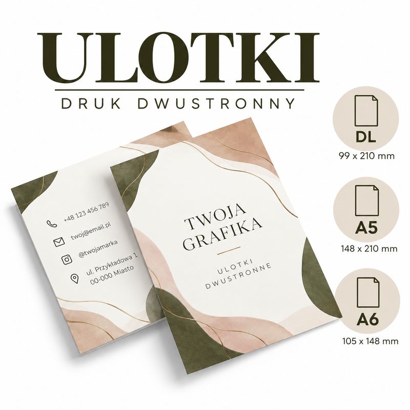 Ulotki Personalizowane (DL, A6, A5) – Druk Ulotek Firmowych, 50/100 szt.