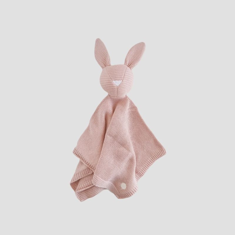 Bunny Lovey Pink Baby Blanket