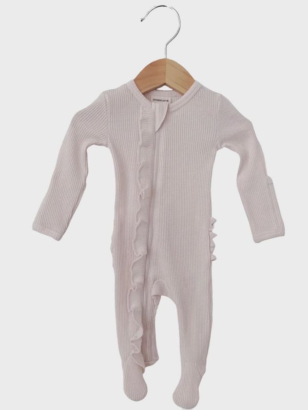 Waffle Ruffle Zip Footie
