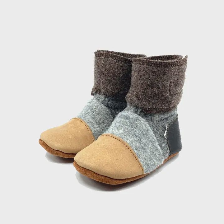 Sandstone Felted Wool Booties