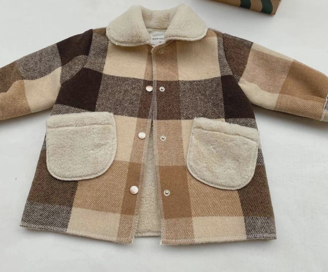 Carters Faux Fur Lined Plaid Jacket