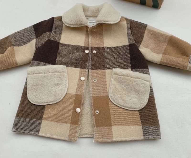 Carters Faux Fur Lined Plaid Jacket