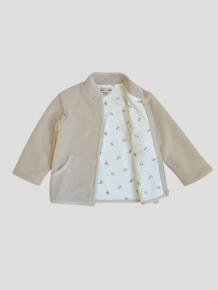 Baby / Kid Soft Polar Cardigan with Floral Lining 6-9M