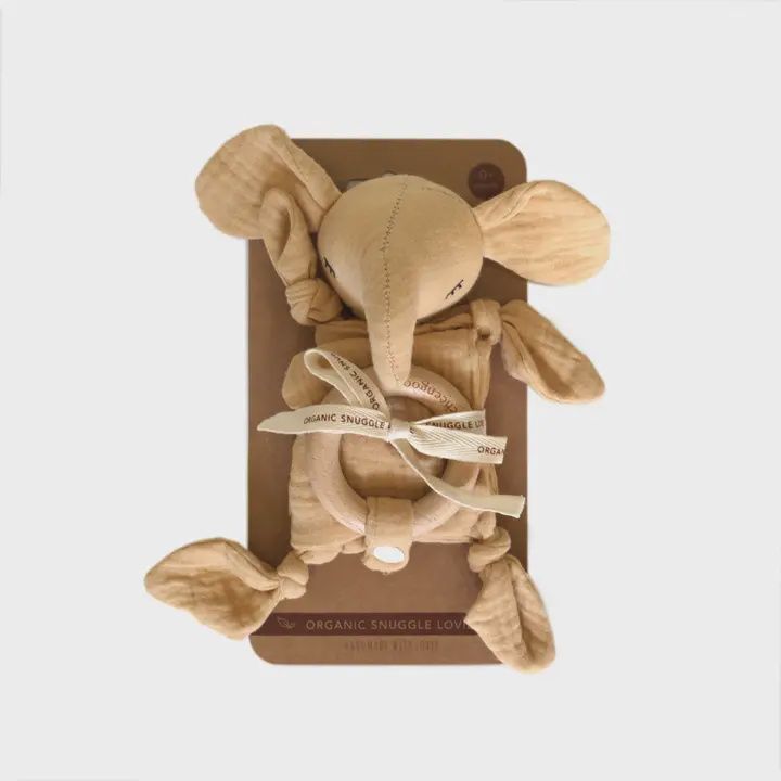 Organic Snuggle Lovey Blanket, Shape: Elephant