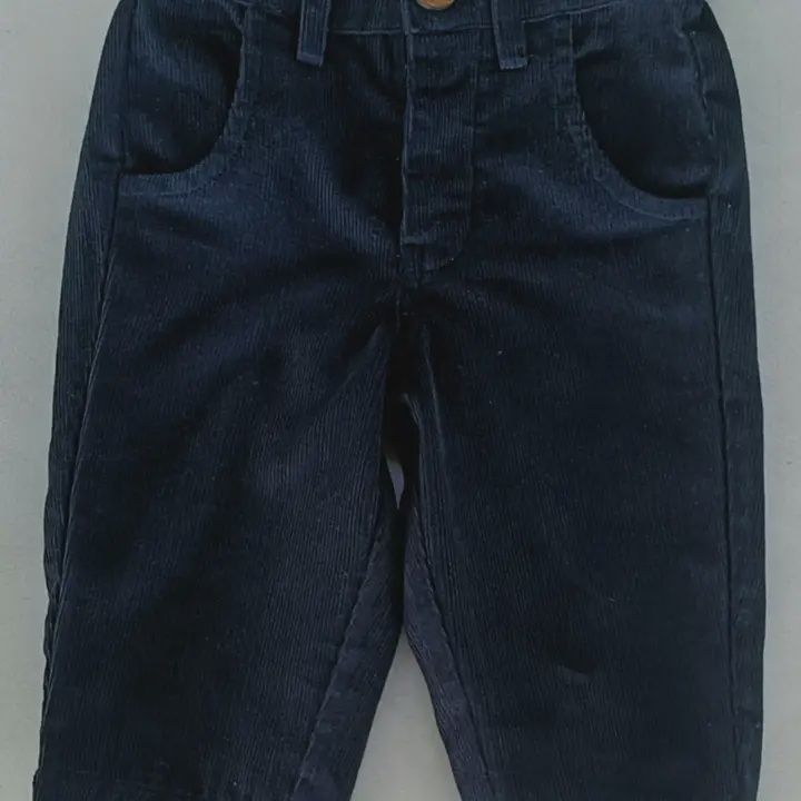 Navy Corduroy Solid Color Boys Pants