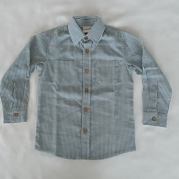 Grey Stripes Printed Boys Shirts