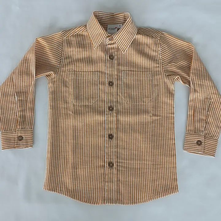Mustard Stripes Printed Boys Shirts
