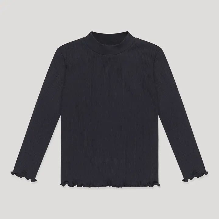 Long Sleeve Shirt, Cotton Ribbed, Navy Blue