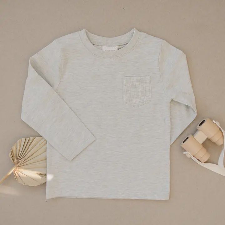 Long Sleeve Tee Ash with pocket