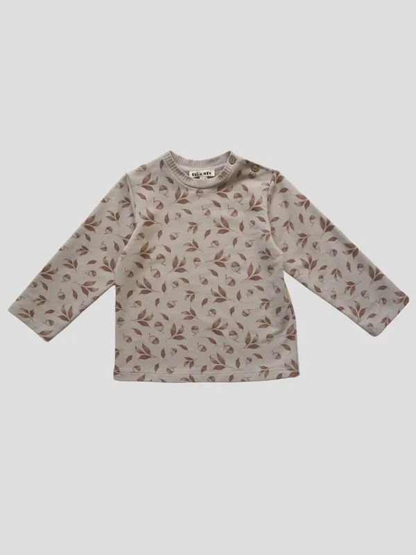 Baby Kid Long Sleeves T-Shirt Leaves Pattern Oeko