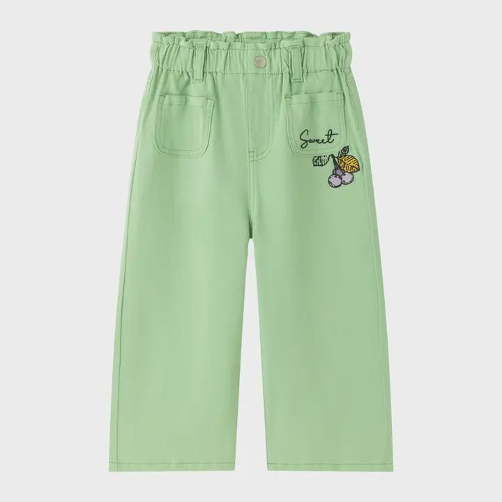 Wide Green Jeans (Cherry)