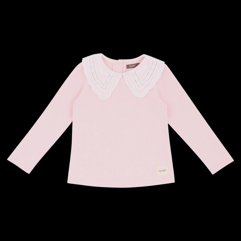 Lace Collared Long Sleeve T-Shirt